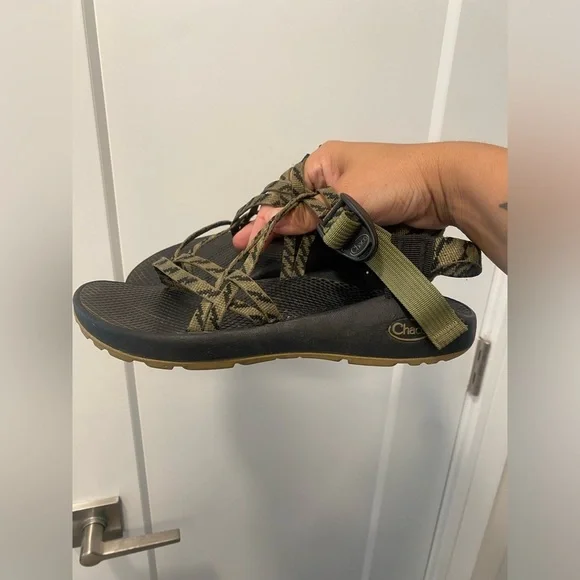 Women’s Chaco zx/1 strappy sandals in green avocado and black geometric size 8 - Picture 7 of 13